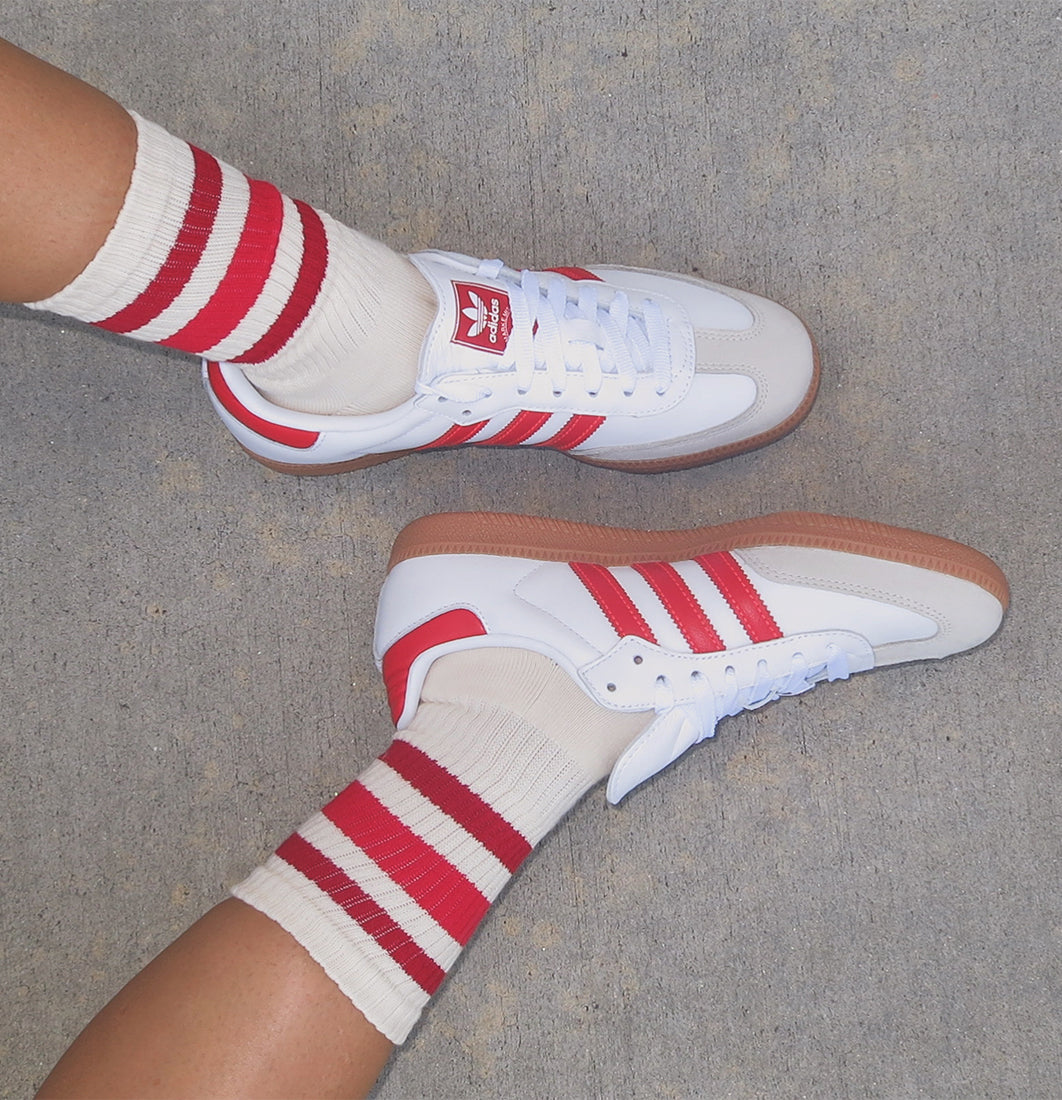 Minimla Vintage Stripe Sock — Cherry